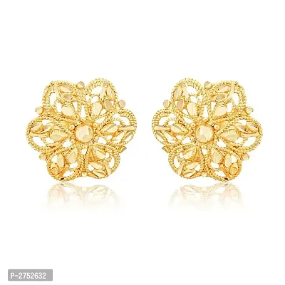 Traditional South Screw Back Alloy Gold and Micron Plated Round Earring