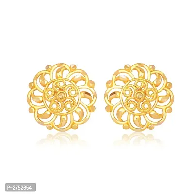 Taditional South Screw Back Alloy Gold and Micron Plated Round Earring-thumb0
