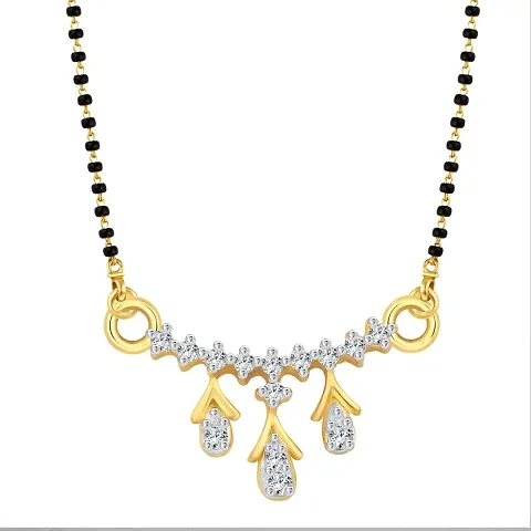 Delicate Three Drop CZ and Plated Alloy Mangalsutra for Women