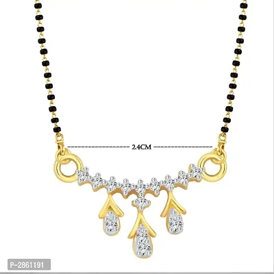 Delicate Three Drop CZ Gold and Rhodium Plated Alloy Mangalsutra for Women-thumb2