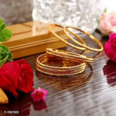 Diamond work Shine Gold Plated Alloy 8pcs Bangle For Women and Girls