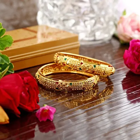 Designer Gold Plated Alloy 2 Pc Bangle Sets