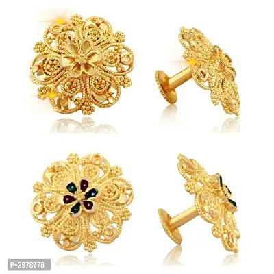 Traditional South Trend Alloy 1gm Gold Plated Earring Combo set.