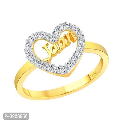 Romantic Word Jaan CZ Gold and Rhodium Plated Alloy Ring for Women and Girls-thumb2