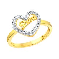 Romantic Word Shona CZ Gold and Rhodium Plated Alloy Ring for Women and Girls-thumb1