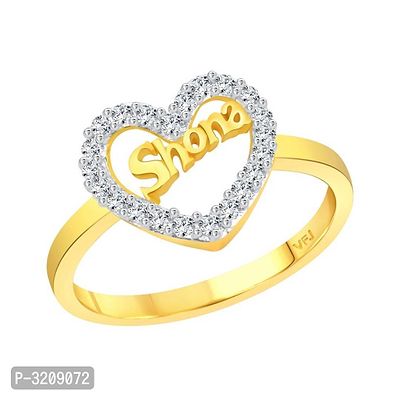 Romantic Word Shona CZ Gold and Rhodium Plated Alloy Ring for Women and Girls-thumb2