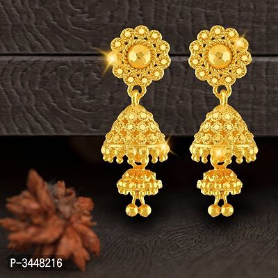 Traditional Jhumki Alloy Gold and Micron Plated Jhumki Earring For Women and Girls