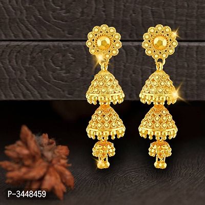 Traditional Jhumki Alloy Gold and Micron Plated Jhumki Earring For Women and Girls