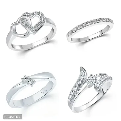 Trendy Alloy Combo Ring Set for Women - Pack of 4 Rings