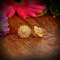 Traditional 1gm Gold South Screw Back Alloy Gold and Micron Plated Stud Earring For Women Girls-thumb2