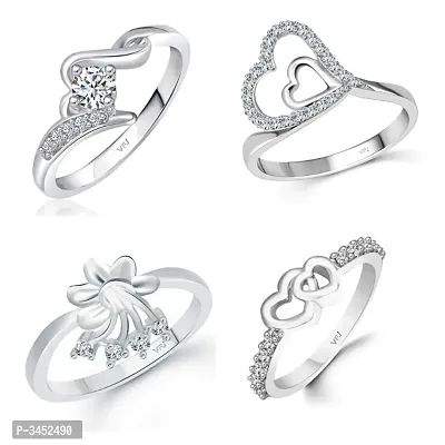 Trendy Alloy Combo Ring Set for Women - Pack of 4 Rings-thumb0
