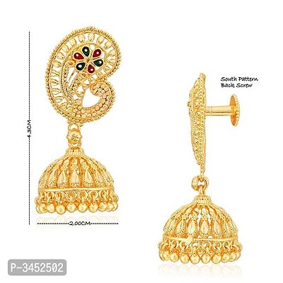 Traditional Jhumki Alloy Gold and Micron Plated Jhumki Earring For Women and Girls-thumb2