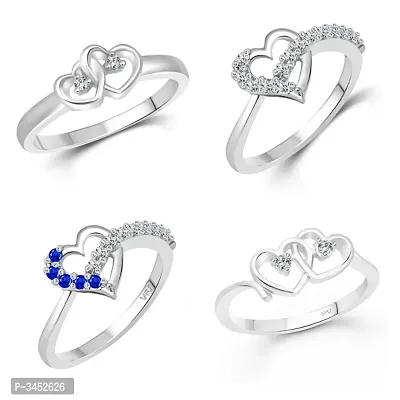 Trendy Alloy Combo Ring Set for Women - Pack of 4 Rings