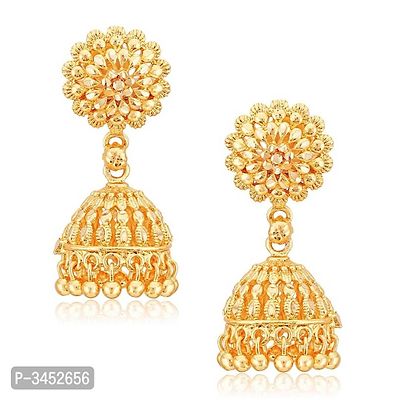 Traditional Jhumki Alloy Gold and Micron Plated Jhumki Earring For Women and Girls-thumb0