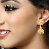 Traditional Jhumki Alloy Gold and Micron Plated Jhumki Earring For Women and Girls-thumb2