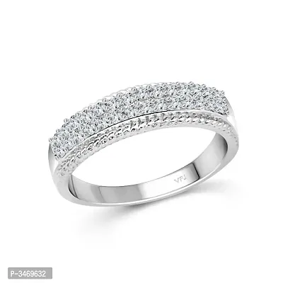 Wedding Band CZ Rhodium Plated Alloy Ring for Women and Girls-thumb0