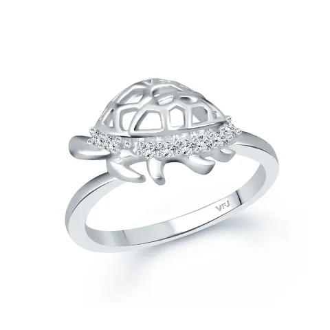 Meru Tortoise Ring CZ Plated Alloy Ring for Women and Girls