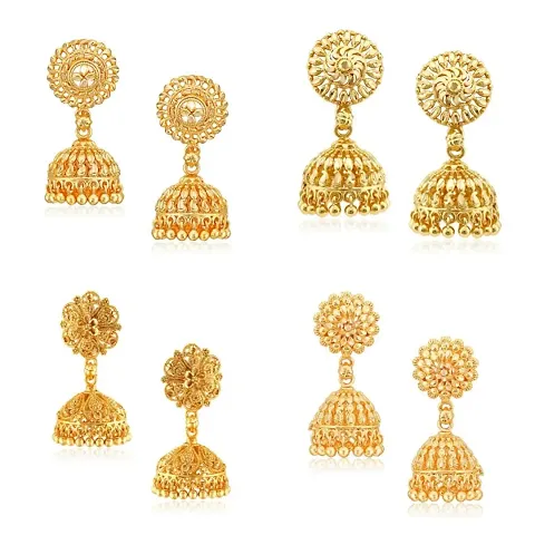 Vivastri Alloy Cubic Zirconia Jhumkas Earrings For Women