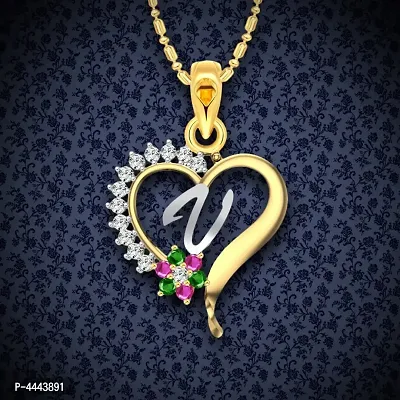 Traditional Flower Heart Pendant with Chain-thumb0