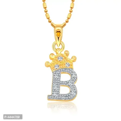 Trendy Alloy 'B' Letter Gold-plated Pendant with Chain for Women-thumb0