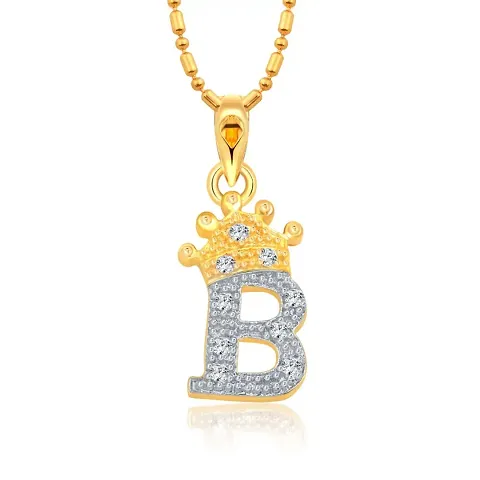 Trendy Alloy Gold-plated Alphabet Pendant with Chain