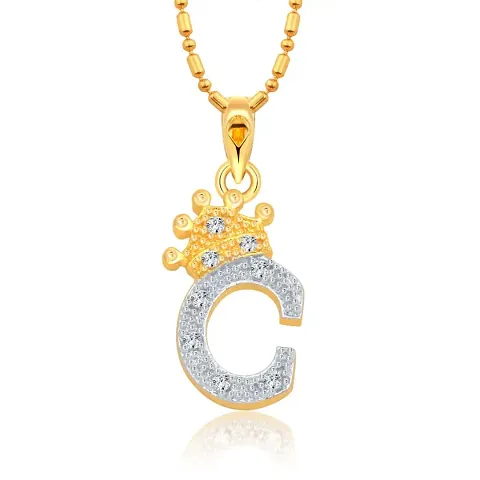 Trendy Alloy Gold-plated Alphabet Pendant with Chain