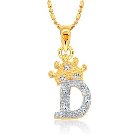 Trendy Alloy Gold-plated Alphabet Pendant with Chain