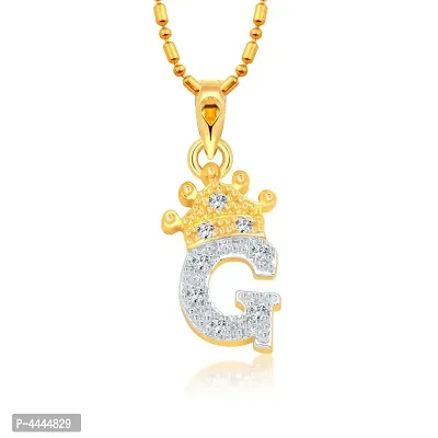 Trendy Alloy 'G' Letter Gold-plated Pendant with Chain for Women