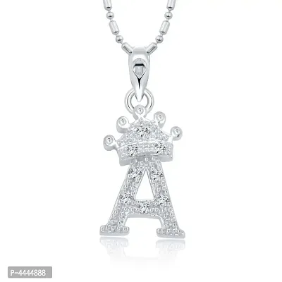 Trendy Alloy 'A' Letter Silver-plated Pendant with Chain for Women