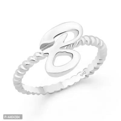 Stylish Spiral Shank B Alphabet Alloy Cubic Zirconia Gold Plated Ring for Women