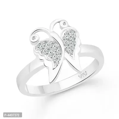 Buy TREND CREATION Rhodium Plated High Quality American Diamond Butterfly  Adjustable Finger Ring Online at Best Prices in India - JioMart.