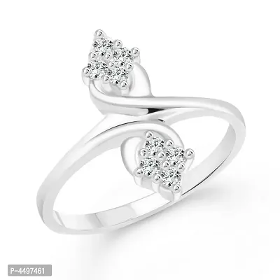 Trendy CZ Rhodium Plated Alloy Finger Ring for Women-thumb0