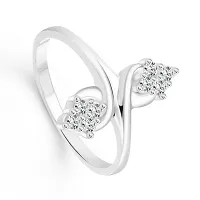Trendy CZ Rhodium Plated Alloy Finger Ring for Women-thumb1