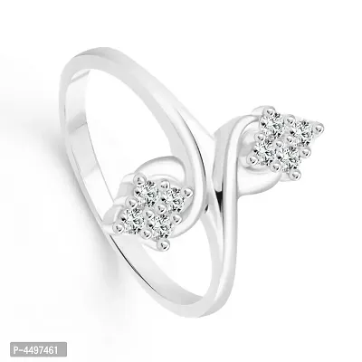 Trendy CZ Rhodium Plated Alloy Finger Ring for Women-thumb2