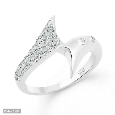Trendy Alloy CZ Rhodium Plated Alloy Finger Ring for Women