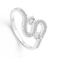 Finger Fashion CZ Rhodium Plated Alloy Finger Ring for Women-thumb1