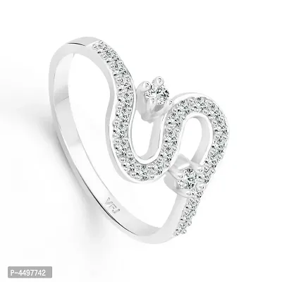 Finger Fashion CZ Rhodium Plated Alloy Finger Ring for Women-thumb2