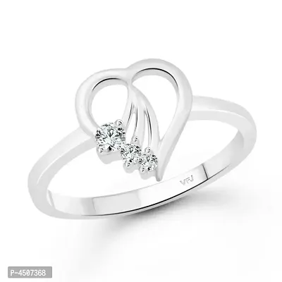 Bold Love CZ Rhodium Plated Alloy Finger Ring for Women