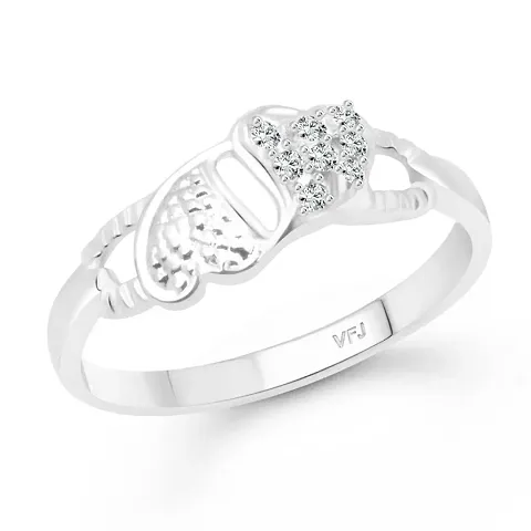 Trendy Designer Rhodium CZ Ring