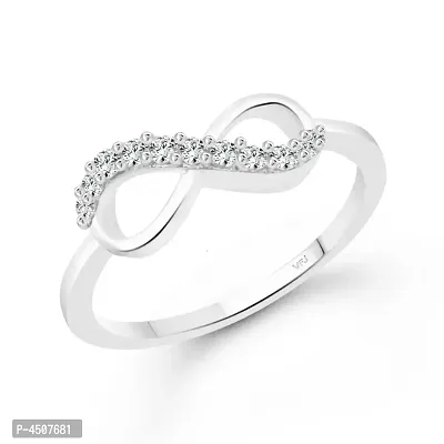 Promise CZ Rhodium Plated Alloy Ring for Women