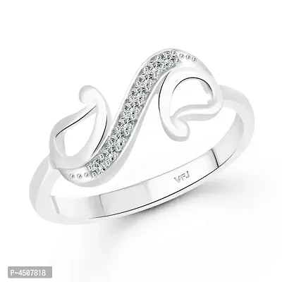 Shagun cz Rhodium Plated Alloy Ring for Women