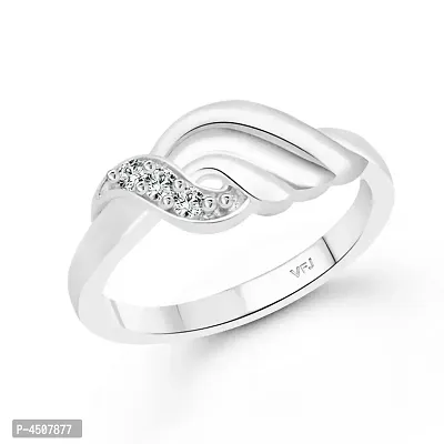 Three Layers Diamond CZ Rhodium Plated Alloy Ring for Women