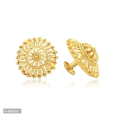 Traditional Alloy Gold and Micron Plated Stud Earring-thumb0