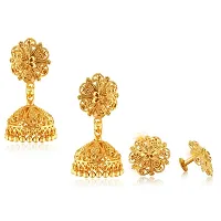 Traditional Wear Bangle  Jhumki Earring Set Alloy 1gm Gold Plated Combo set-thumb1