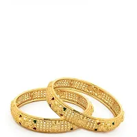 Traditional Wear Bangle  Jhumki Earring Set Alloy 1gm Gold Plated Combo set-thumb1