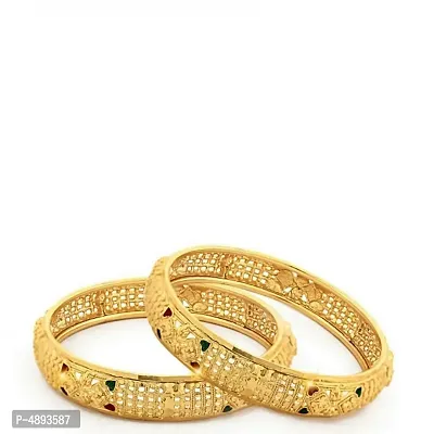 Traditional Wear Bangle  Jhumki Earring Set Alloy 1gm Gold Plated Combo set-thumb2