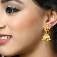 Traditional Gold and Micron Plated Jhumki Earring for Women-thumb2