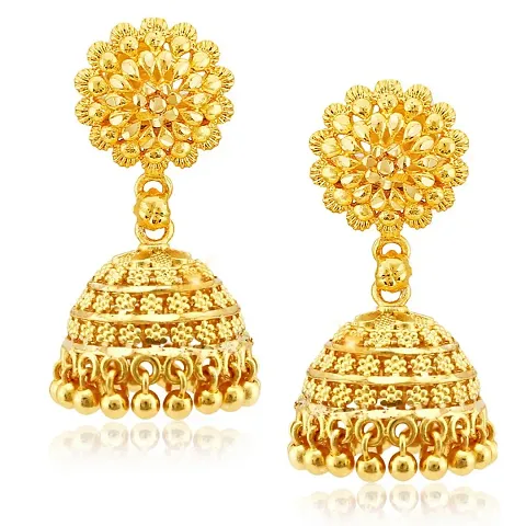 Trendy Designer Alloy Gold Plated Jhumka Earrings