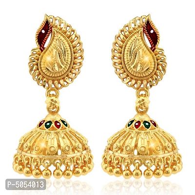 Traditional 1 Gm Gold and Micron Plated Jhumki Earring for Women and Girls Alloy Jhumki Earring