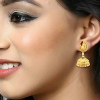 Traditional 1 Gm Gold and Micron Plated Jhumki Earring for Women and Girls Alloy Jhumki Earring-thumb2